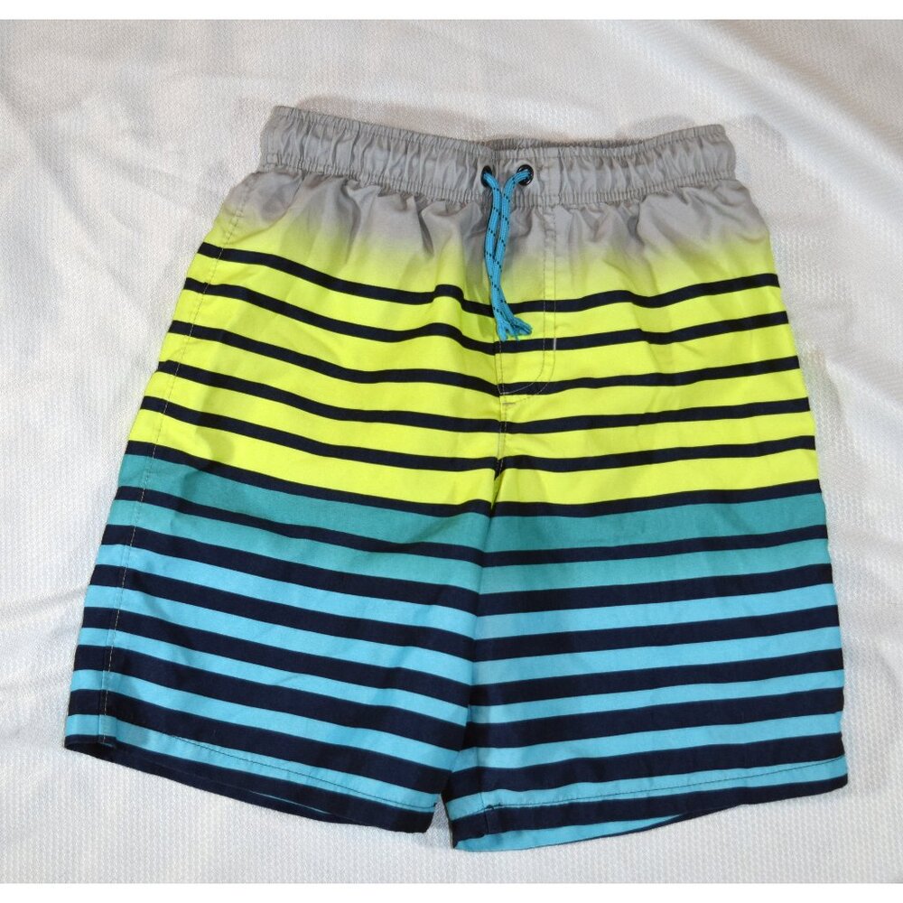 Wonder Nation Blue/ Yellow Boys Swim Trunks size L (10-12)